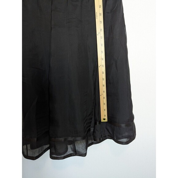 Carmen Marc Valvo Dress Womens 6 Black Silk Leather Lace Whimisgoth Fairy Mature - Picture 14 of 14